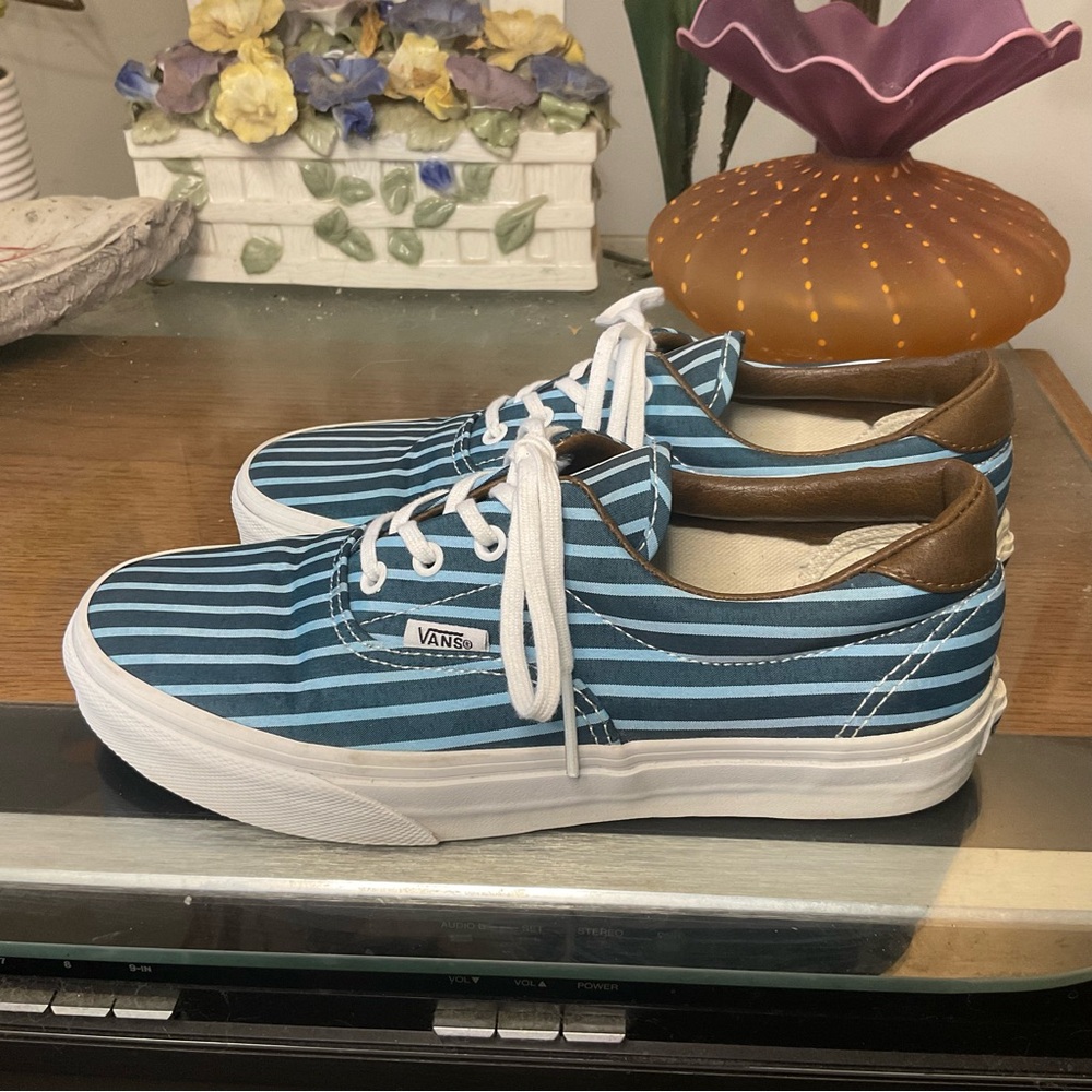 VANS WOMENS ERA 59 BLUE STRIPED SNEAKERS SZ 7 - Picture 3 of 7